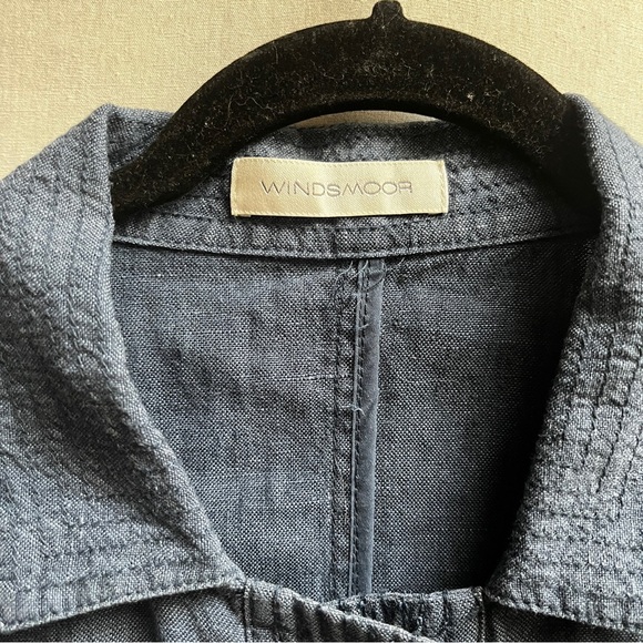 Windsmoor Blue Linen Relaxed wide sleeves Lightweight Blazer Jacket Sz 10 - Picture 6 of 10